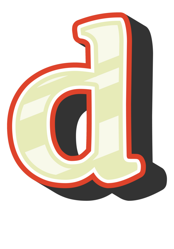 Playful Cartoon Alphabet Letter and Number png