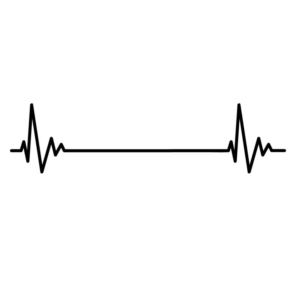 Sinus bradycardia linear illustration on white background vector