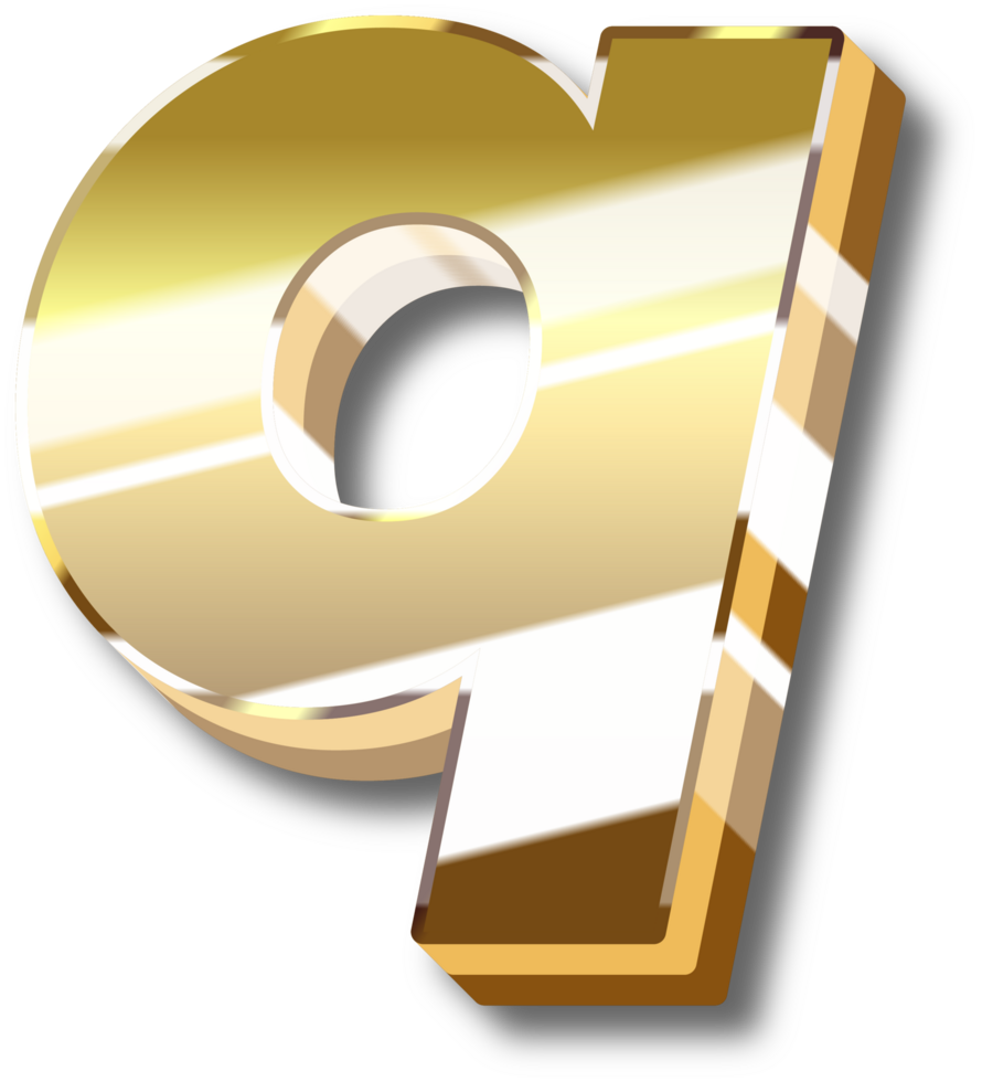 Gold Alphabet Letter and Number png