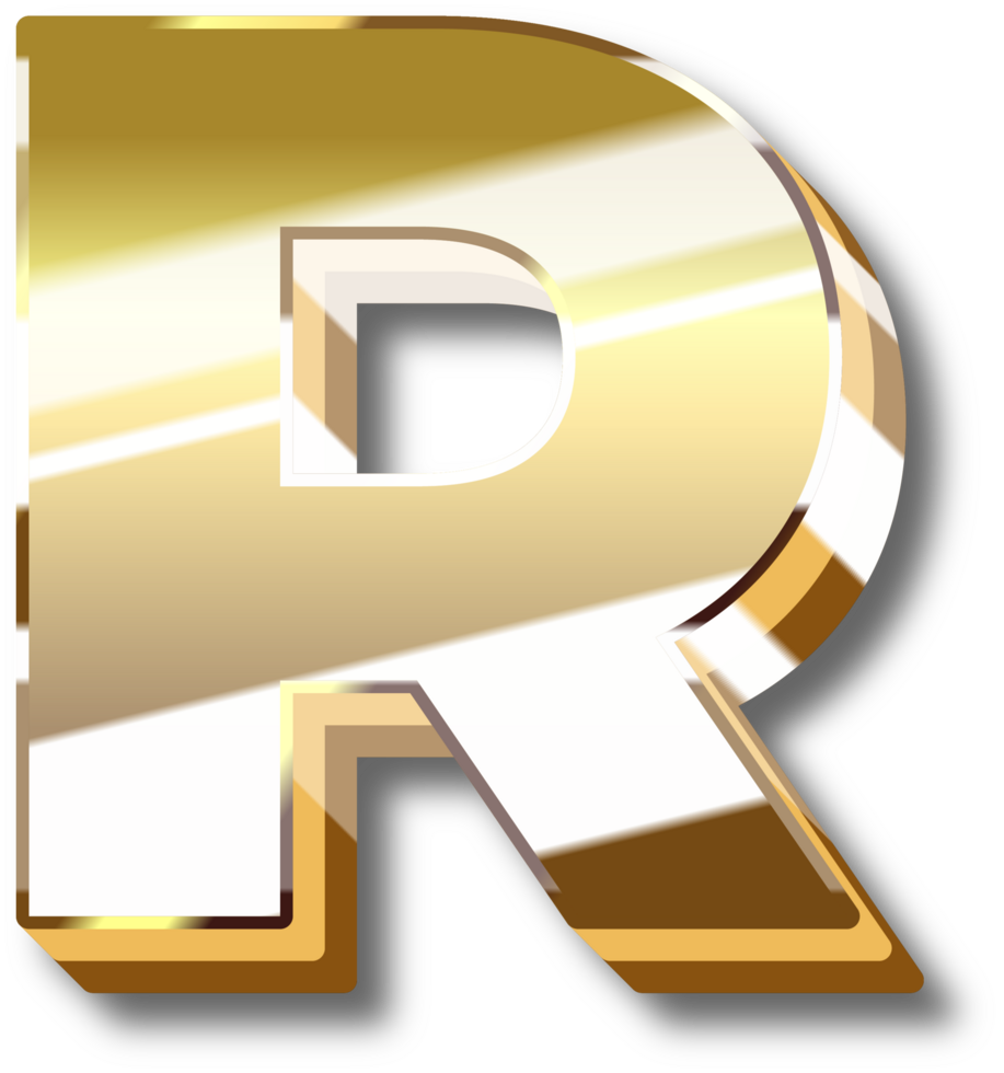 Gold Alphabet Letter and Number png