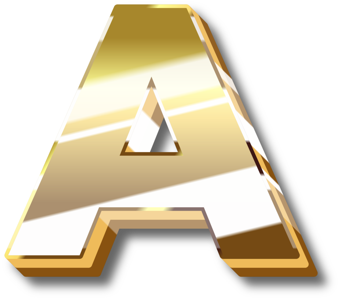 Gold Alphabet Letter and Number png