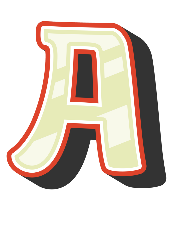 Playful Cartoon Alphabet Letter and Number png