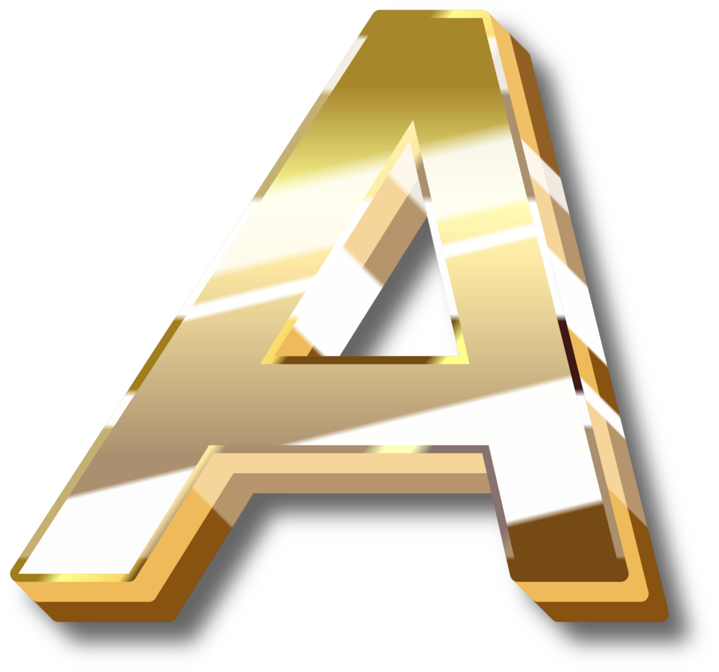 Gold Alphabet Letter and Number png