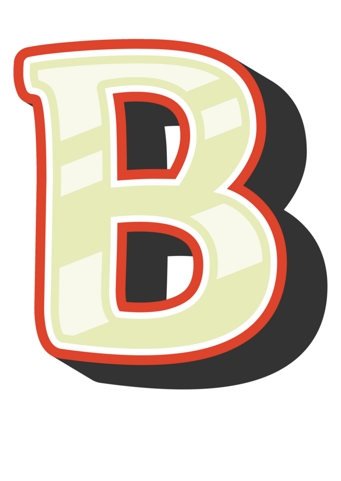 Playful Cartoon Alphabet Letter and Number png