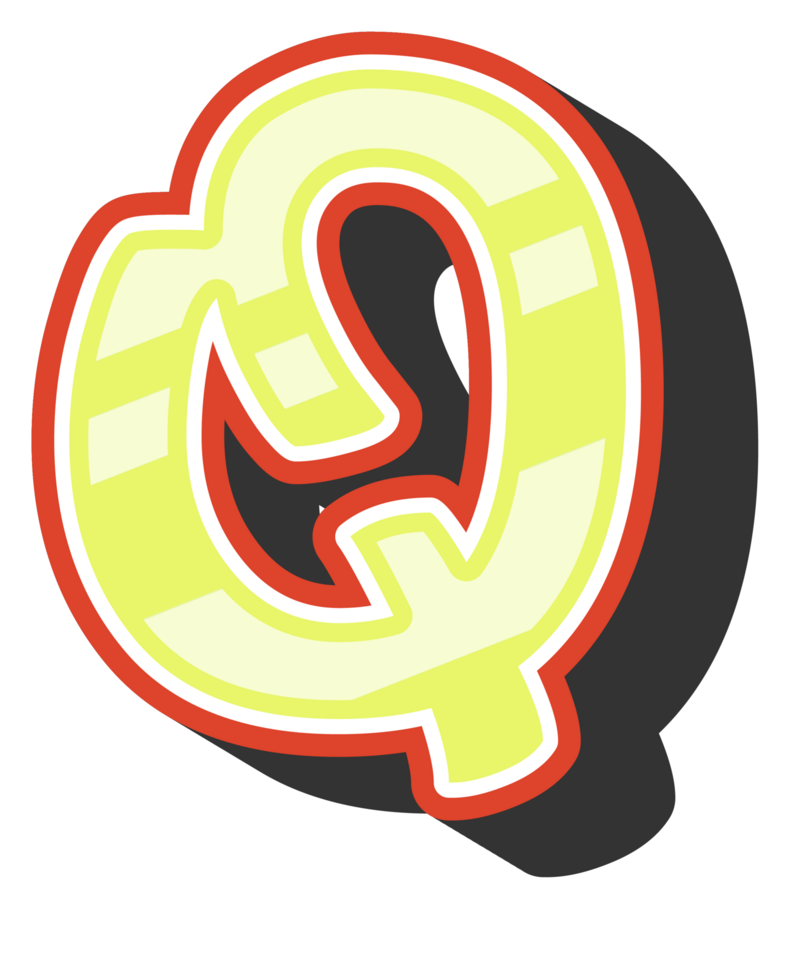 Playful Cartoon Alphabet Letter and Number png