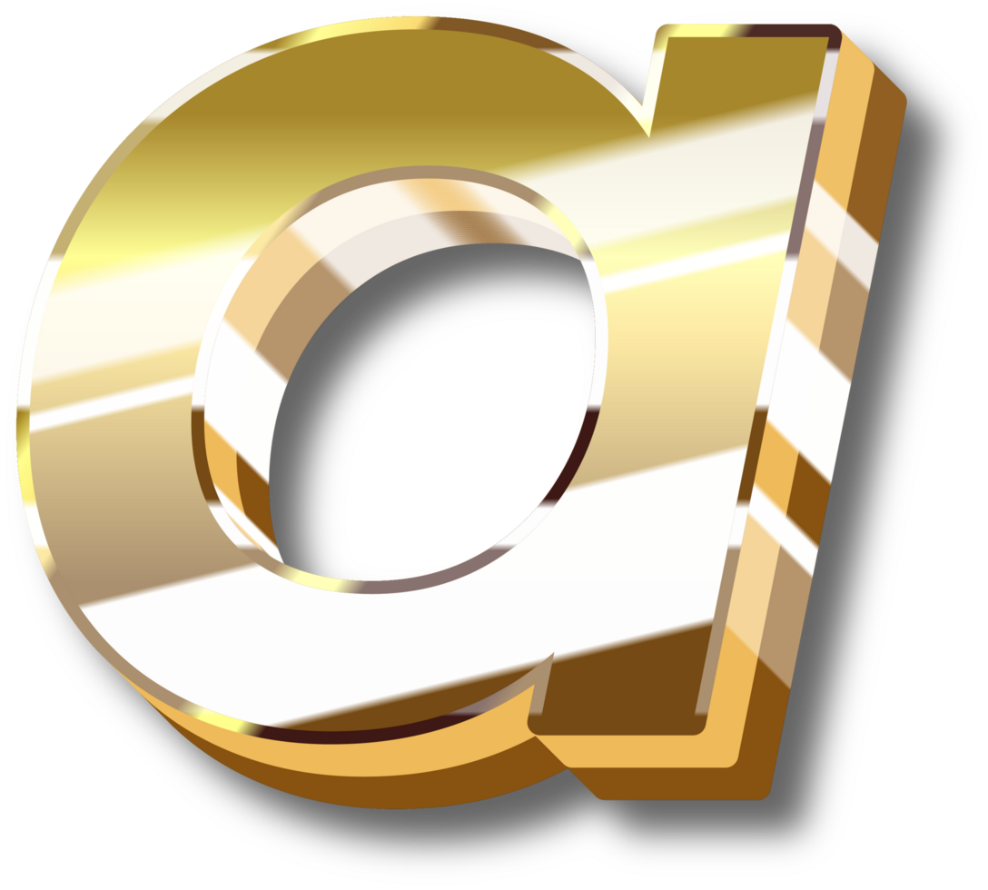 Gold Alphabet Letter and Number png