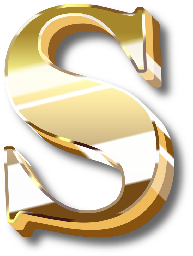 Gold Alphabet Letter and Number png