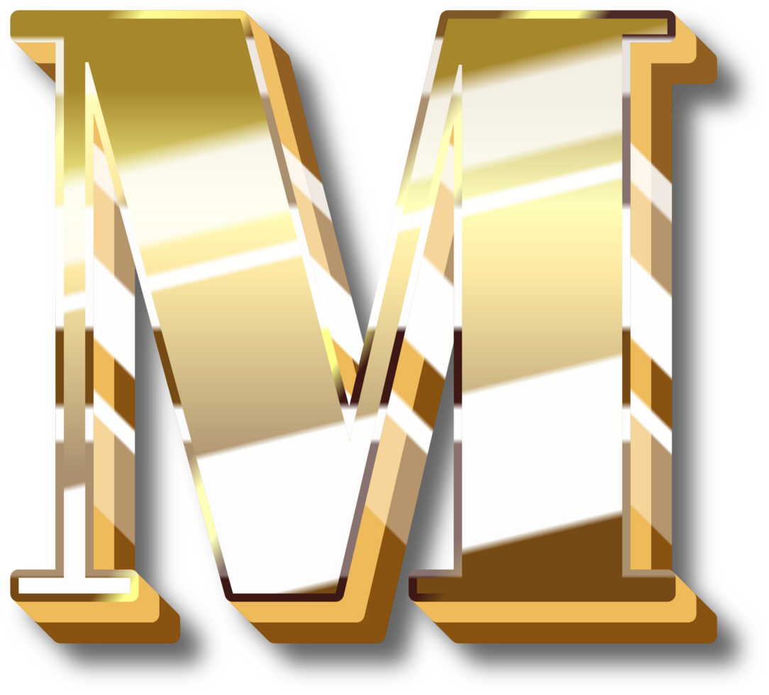 Gold Alphabet Letter and Number png