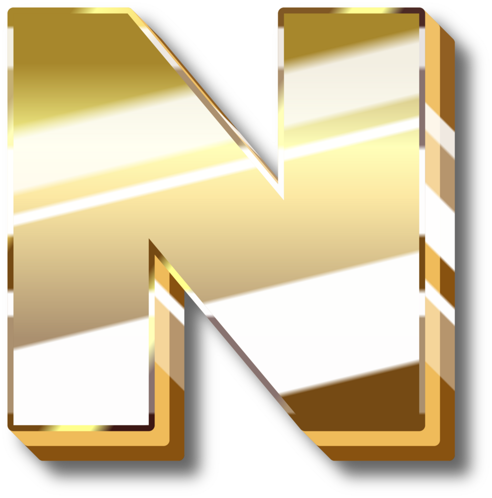 Gold Alphabet Letter and Number png