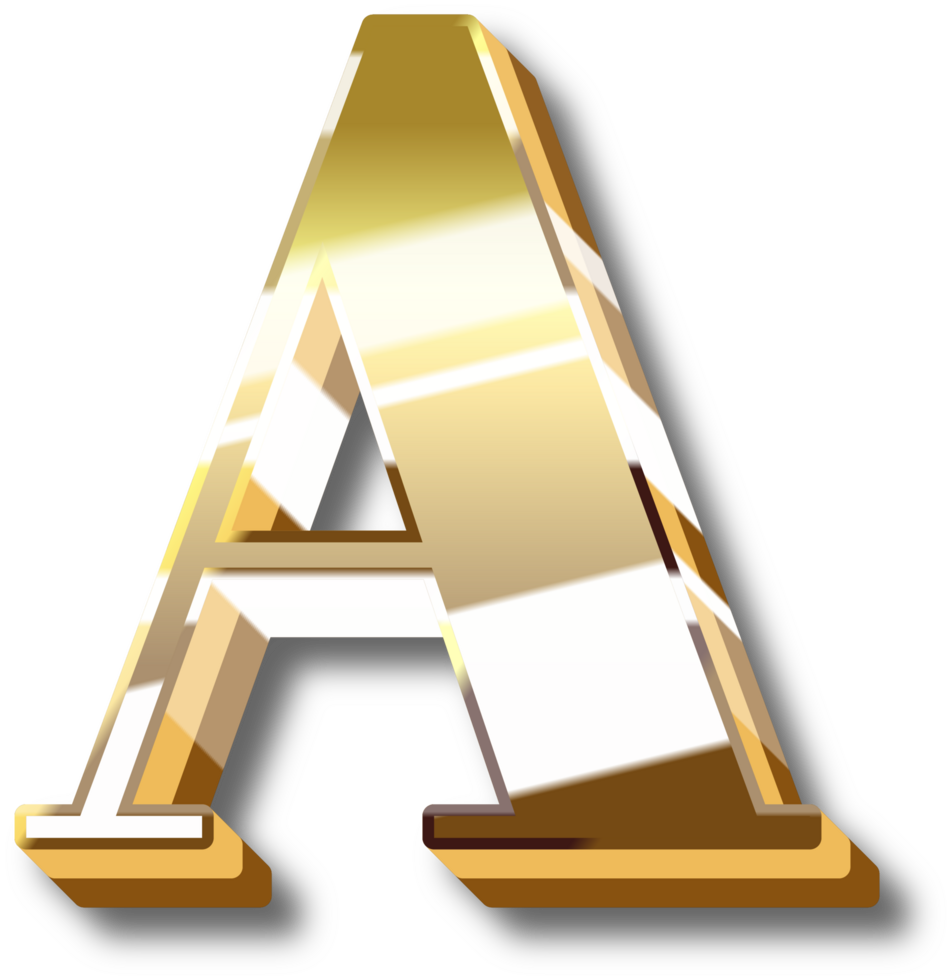 Gold Alphabet Letter and Number png