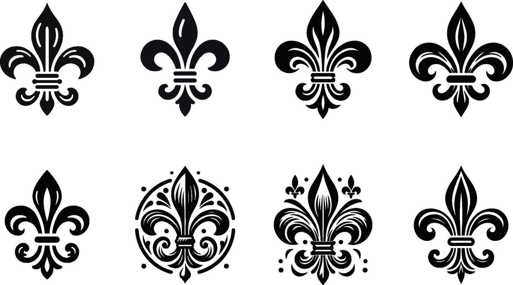 fleur de lis - ornament icon design template vector