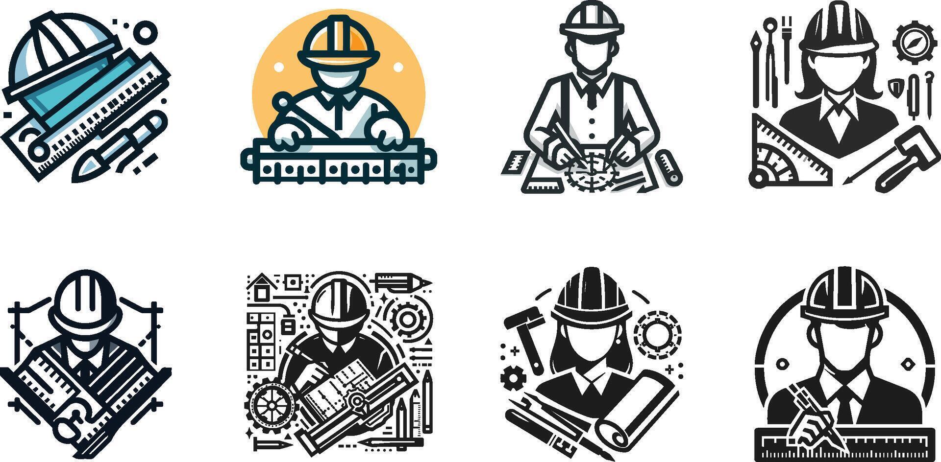 Minimal Plumber logo set Illustration vector