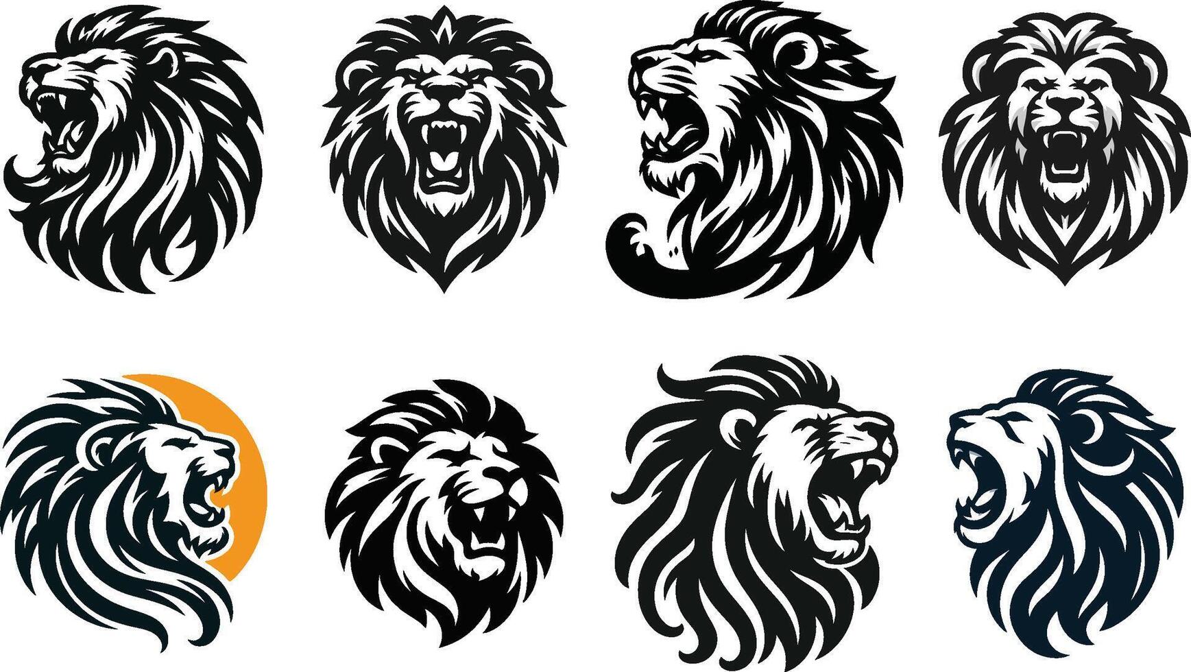 Illustration of Lion Logo set illustration vector