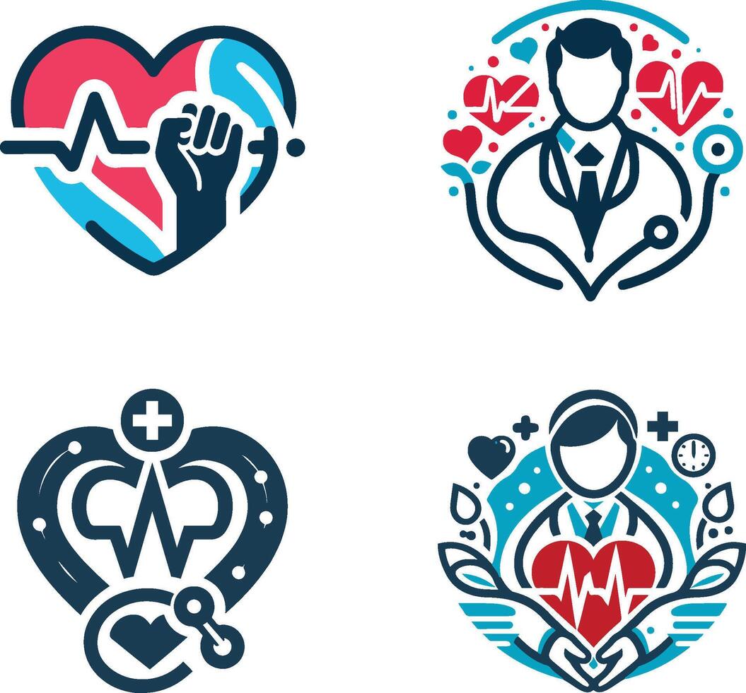 logo for a cardio clinic illustration vector