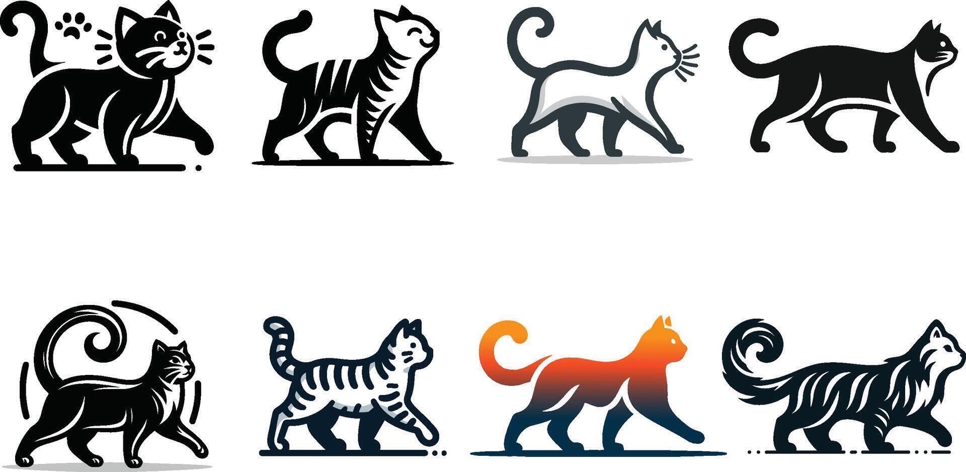 Illustration of Cat Logo set illustration vector