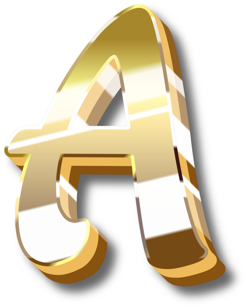 Gold Alphabet Letter and Number png