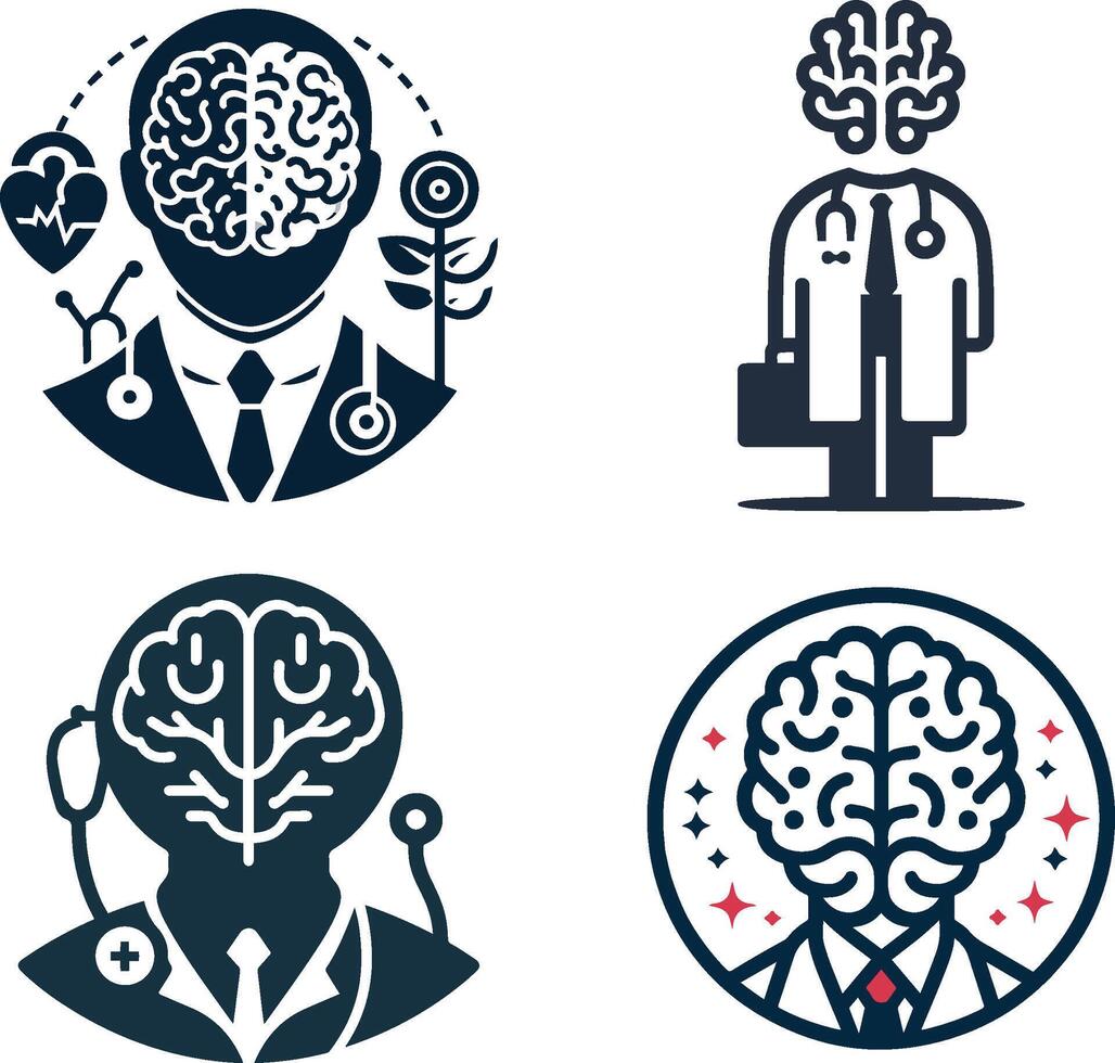 Brain Logo, brain and bird symbol of freedom combination vector