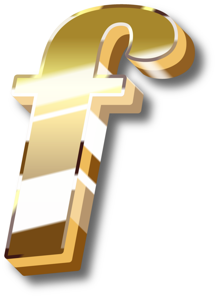 Gold Alphabet Letter and Number png