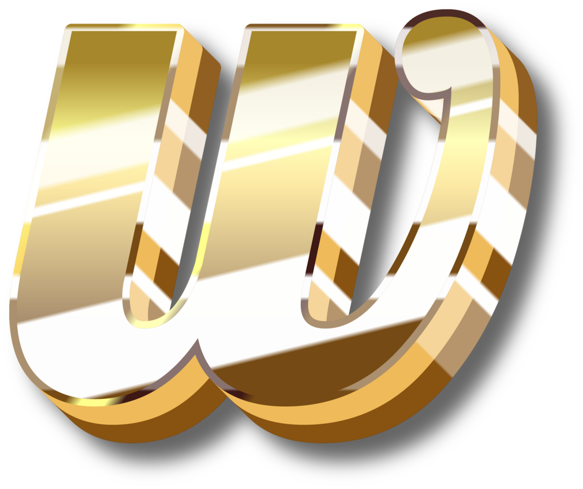 Gold Alphabet Letter and Number png