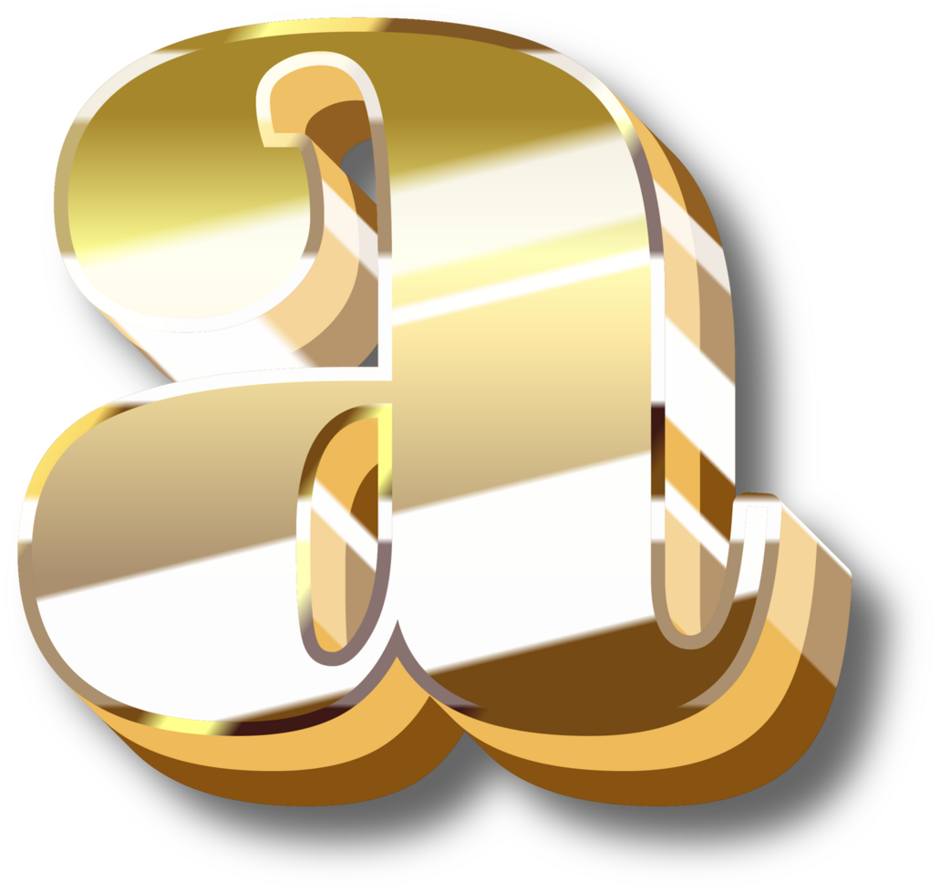 Gold Alphabet Letter and Number png