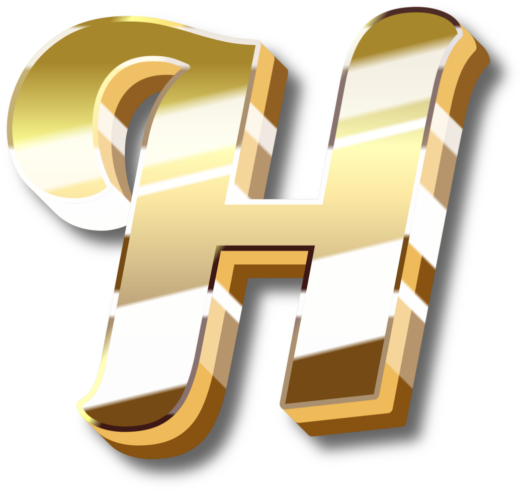 Gold Alphabet Letter and Number png