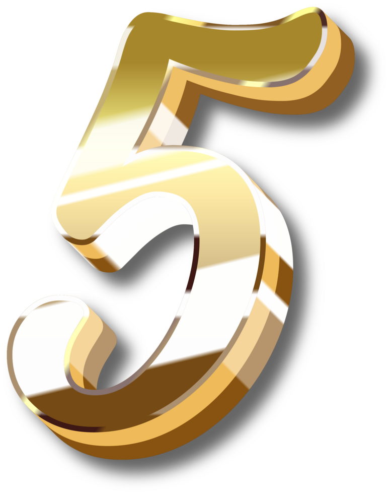 Gold Alphabet Letter and Number png