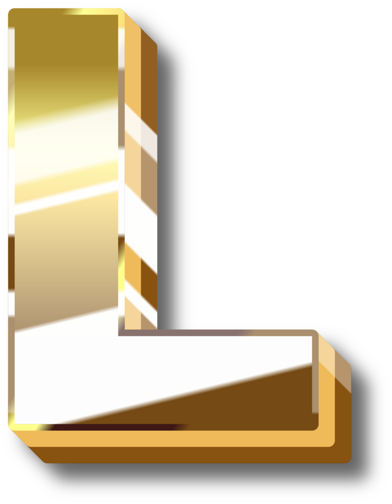 Gold Alphabet Letter and Number png
