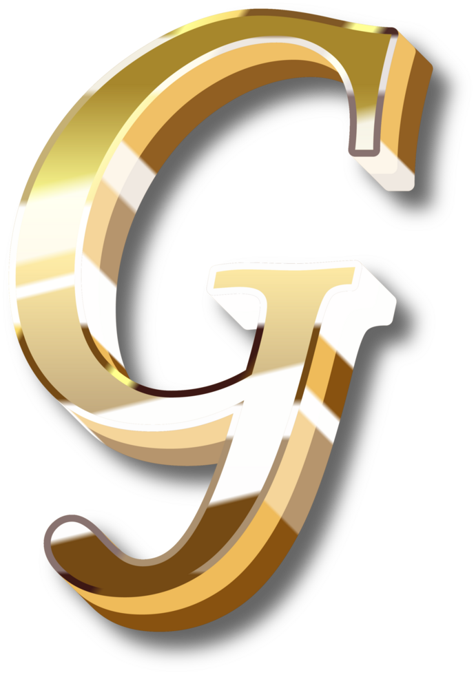 Gold Alphabet Letter and Number png