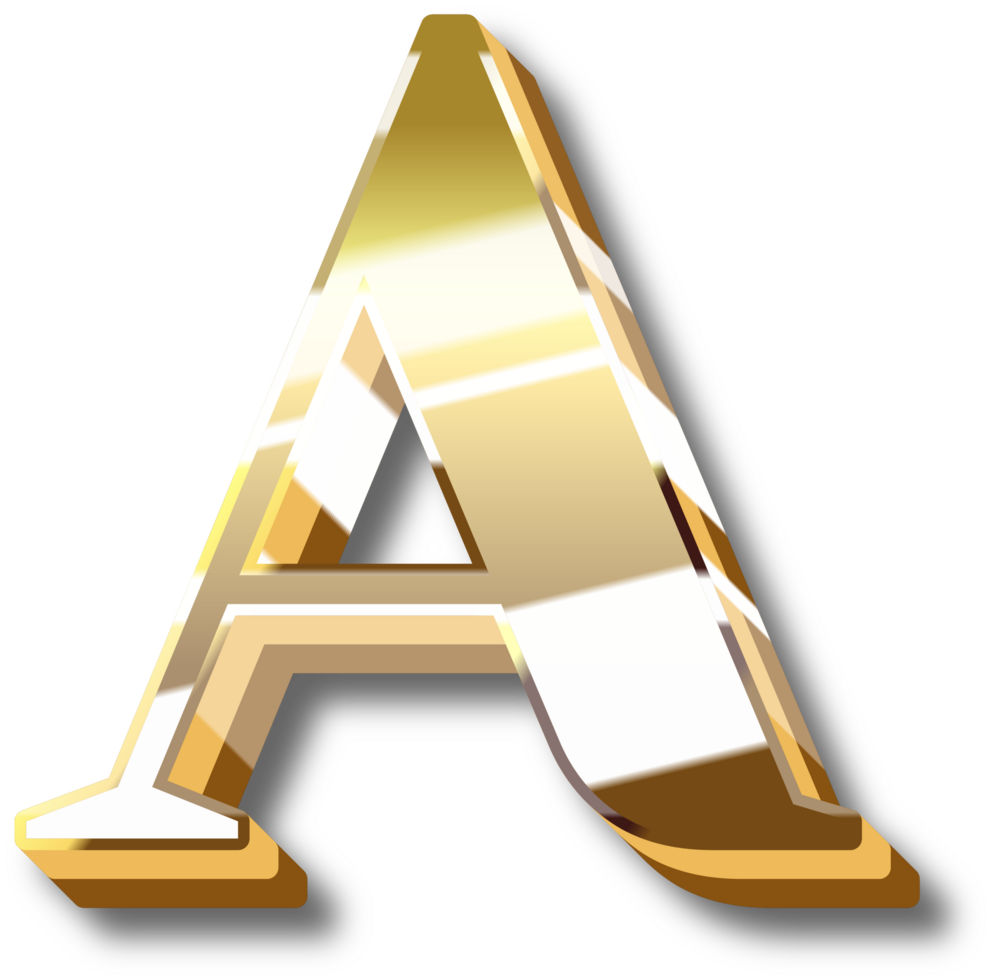 Gold Alphabet Letter and Number png