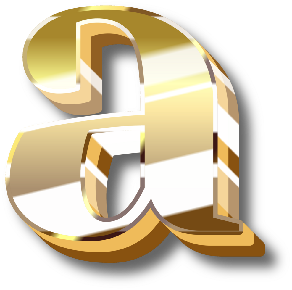 Gold Alphabet Letter and Number png
