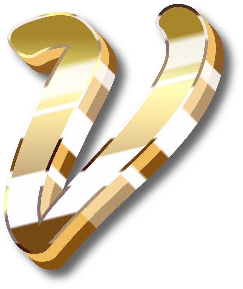 Gold Alphabet Letter and Number png