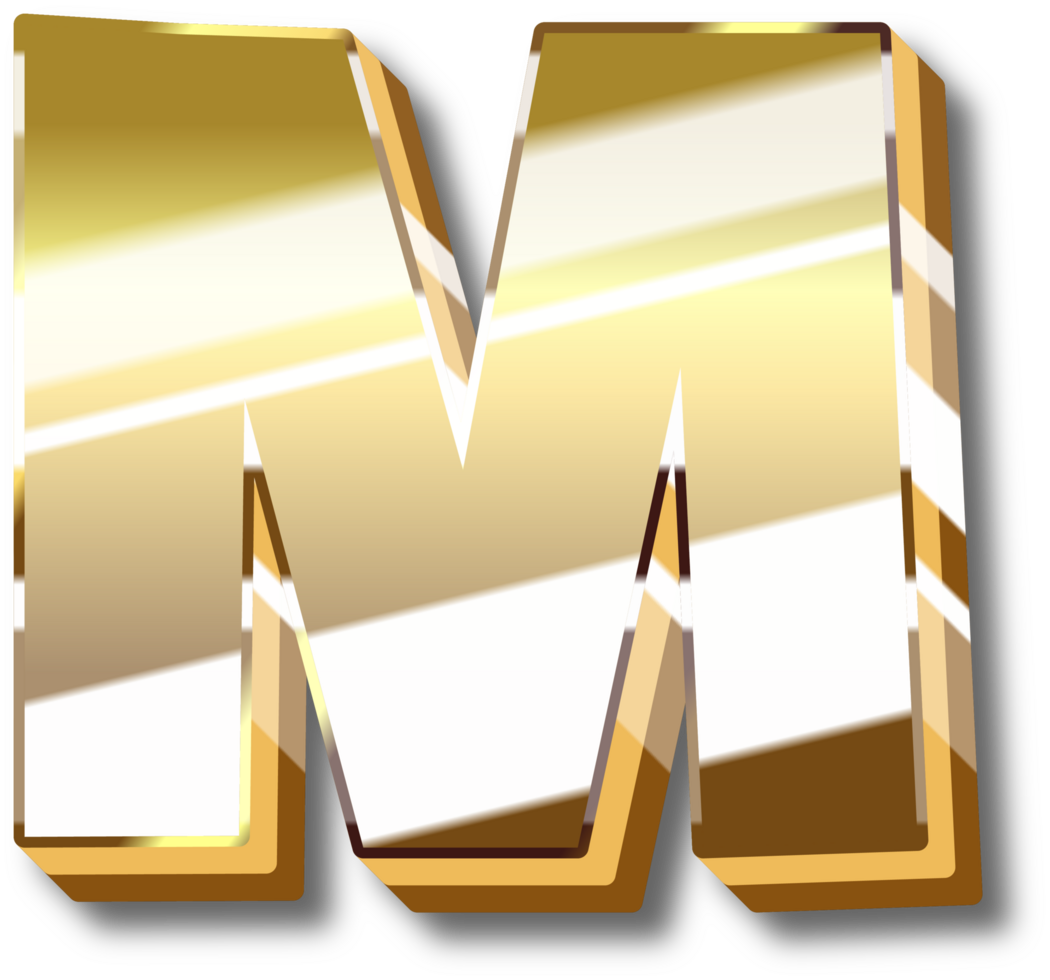 Gold Alphabet Letter and Number png
