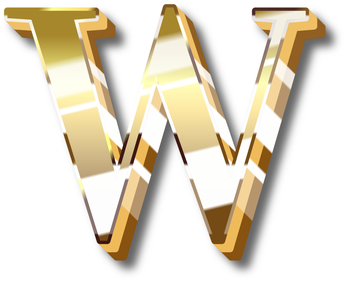 Gold Alphabet Letter and Number png