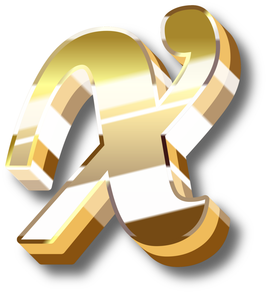 Gold Alphabet Letter and Number png