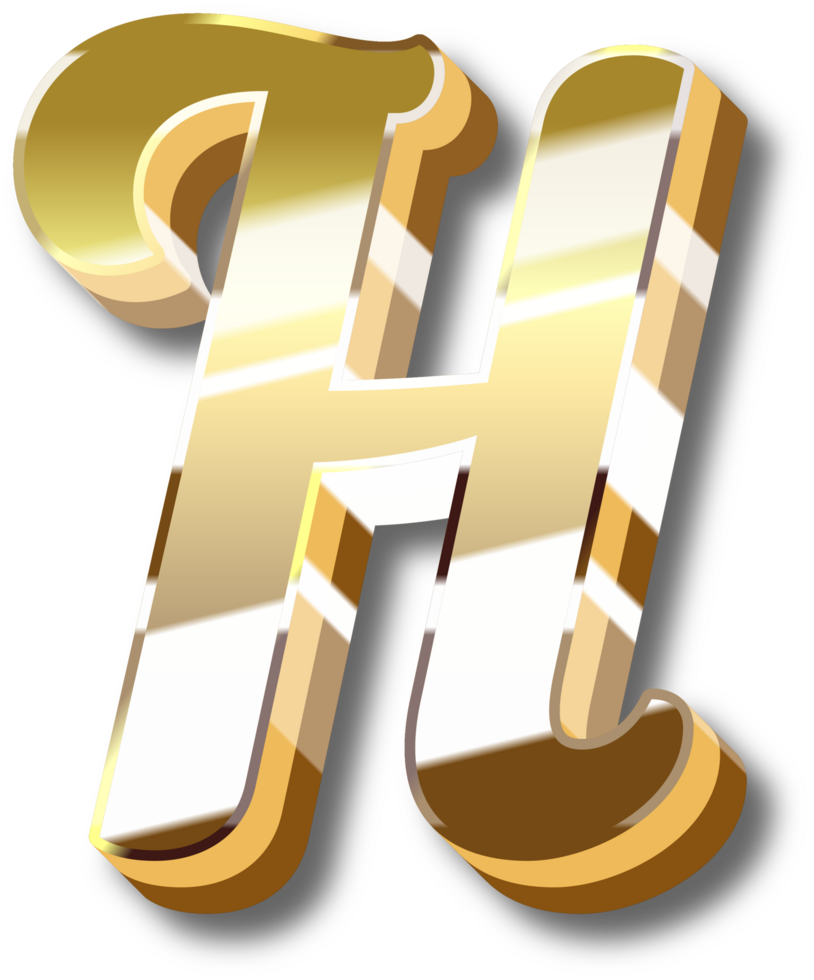 Gold Alphabet Letter and Number png