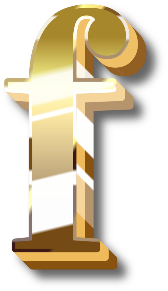 Gold Alphabet Letter and Number png