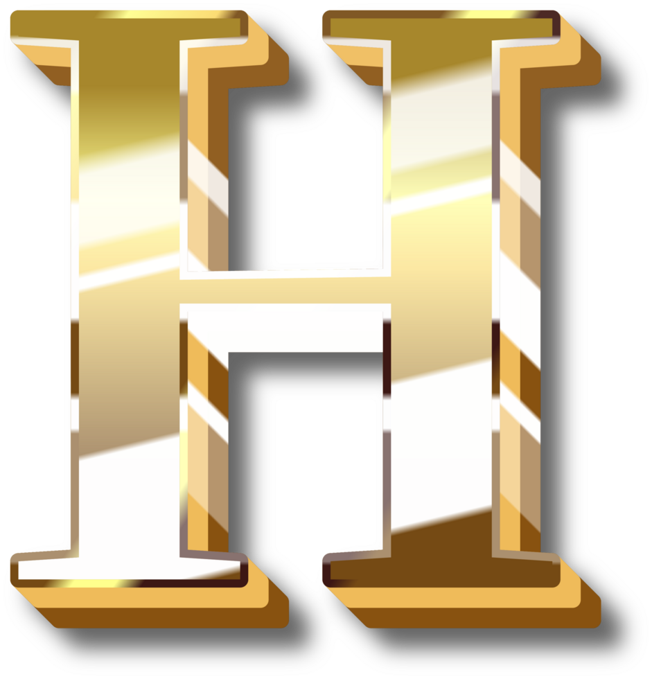 Gold Alphabet Letter and Number png