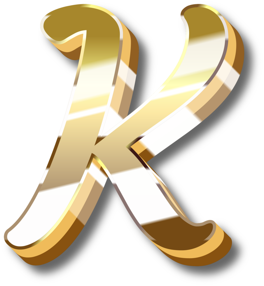 Gold Alphabet Letter and Number png