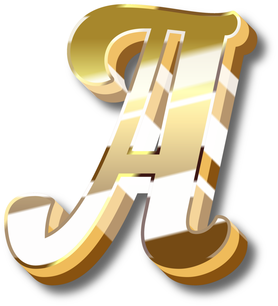 Gold Alphabet Letter and Number png