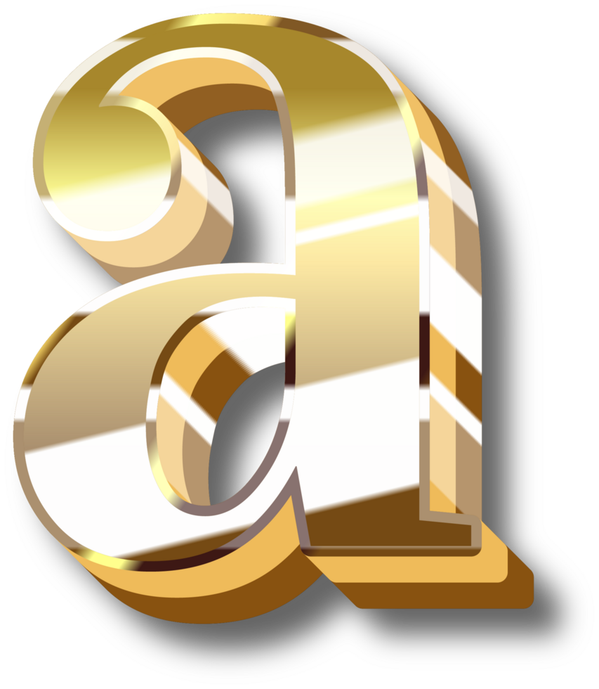 Gold Alphabet Letter and Number png