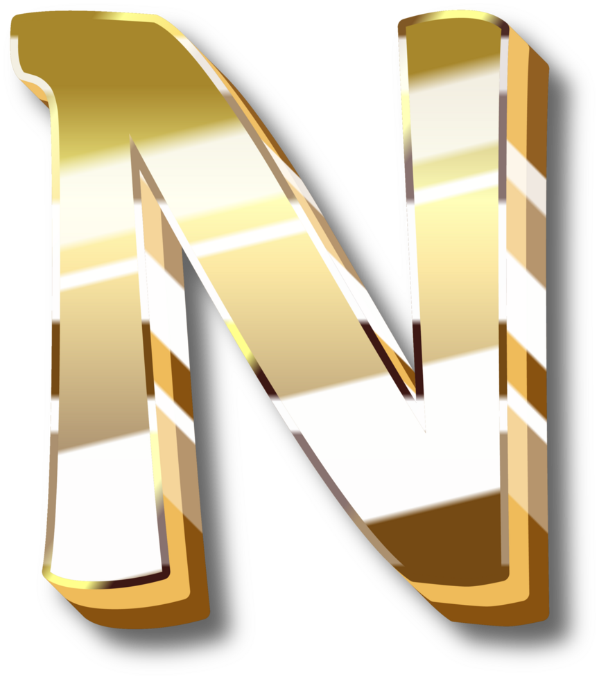 Gold Alphabet Letter and Number png