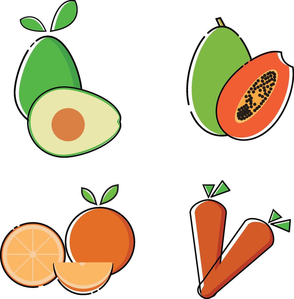 fruit icon fullclor vector