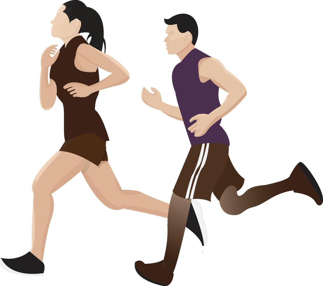runningr woman and man vector