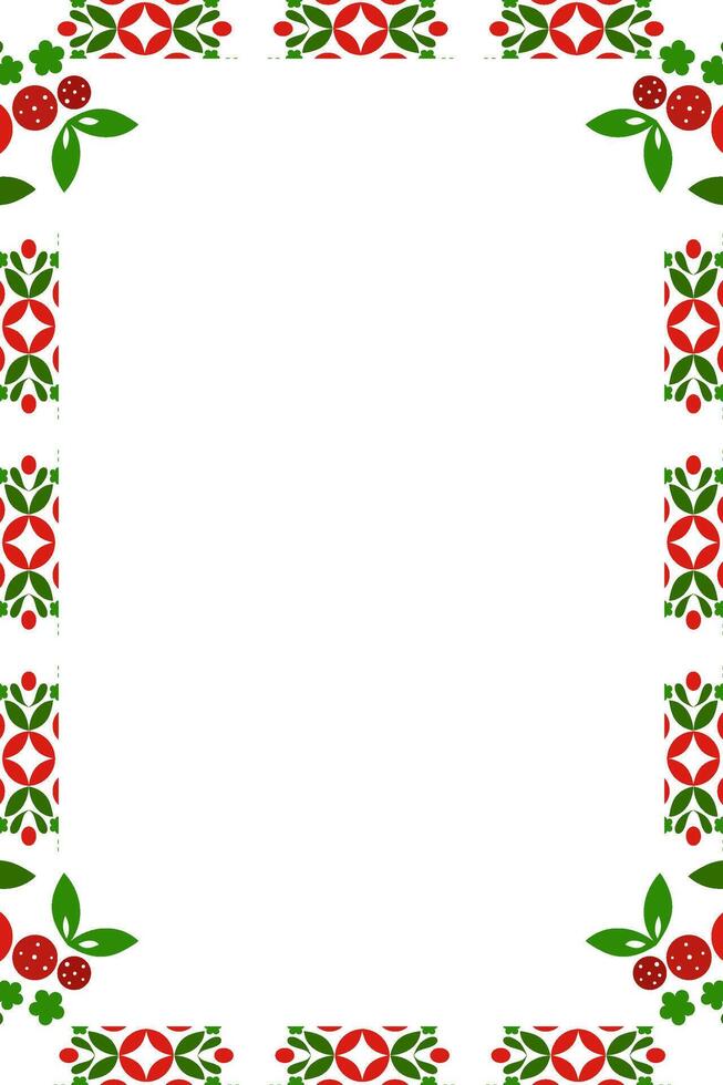 Christmas, holiday winter vibe, card template, elements of festive theme, floral border design vector