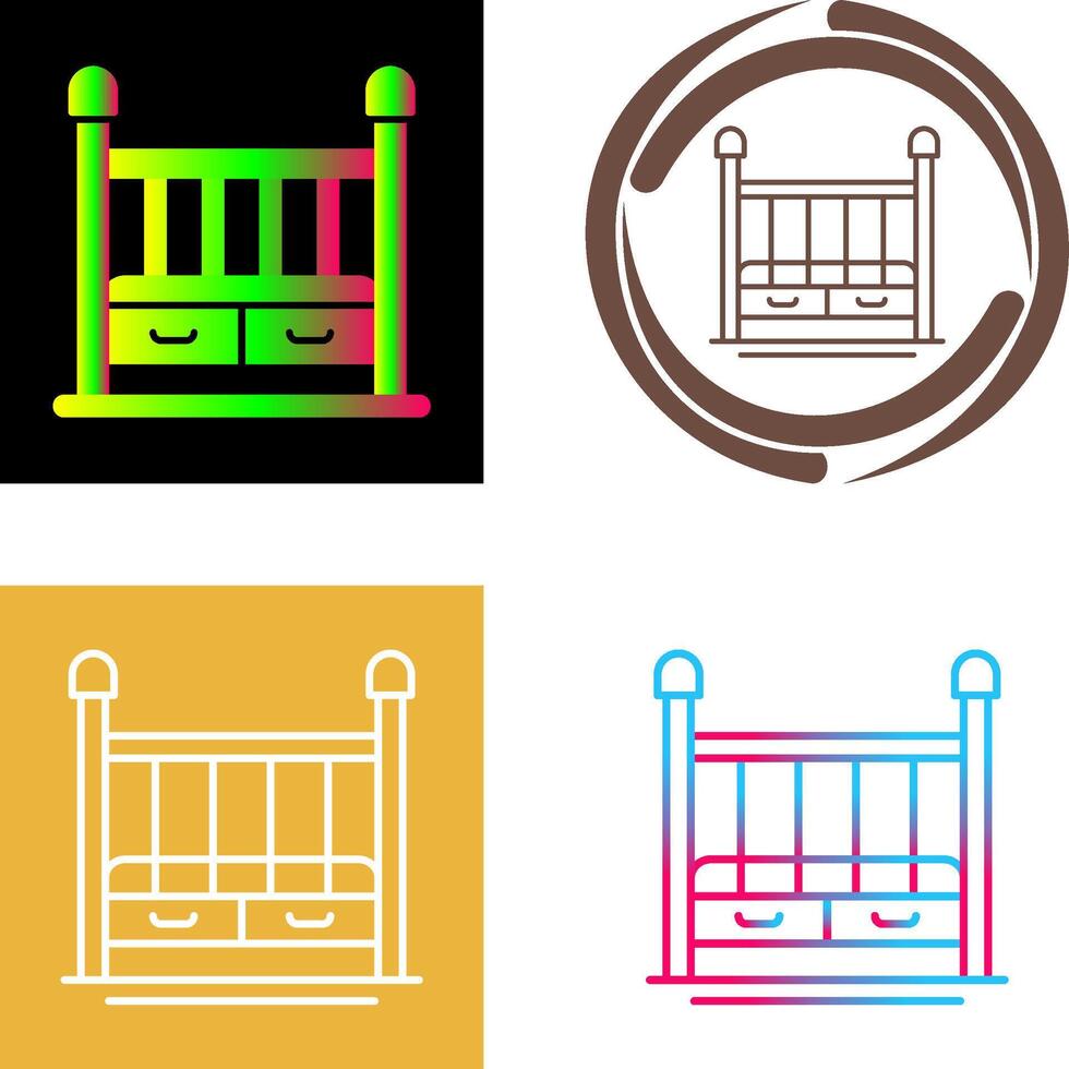 Baby Crib Icon Design vector