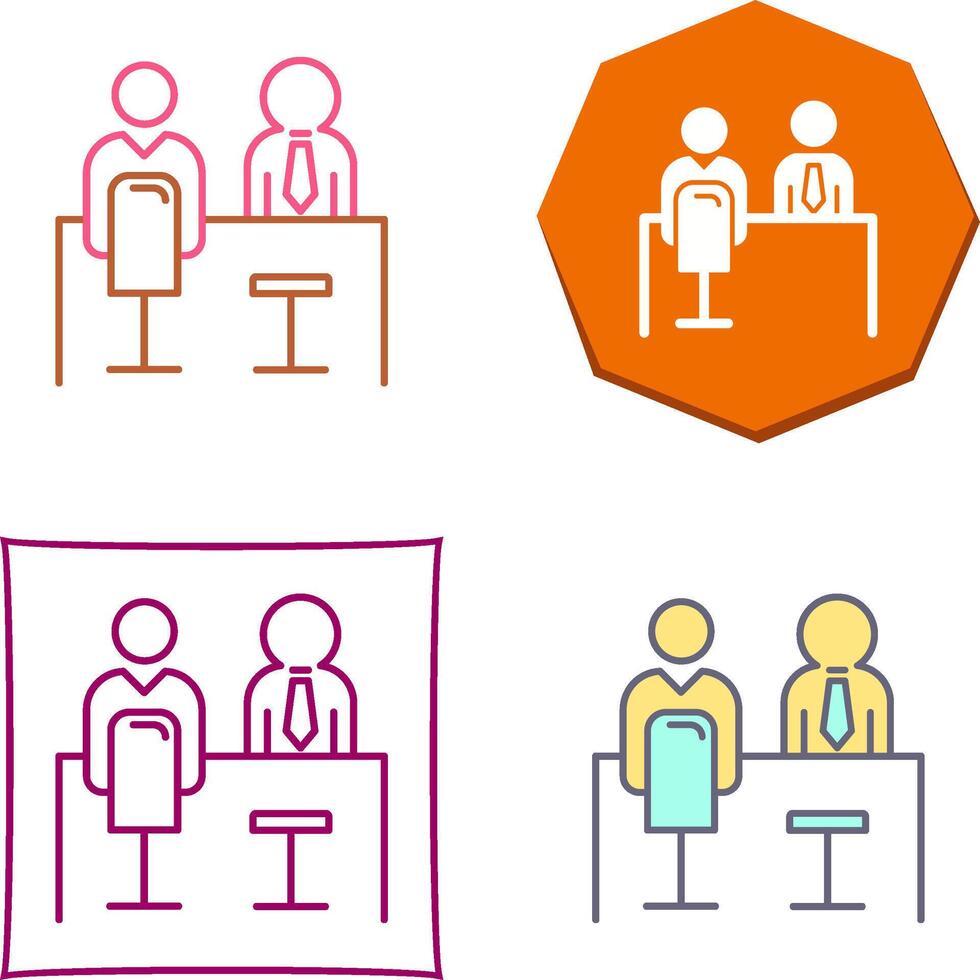 Employee Interview Icon Design vector