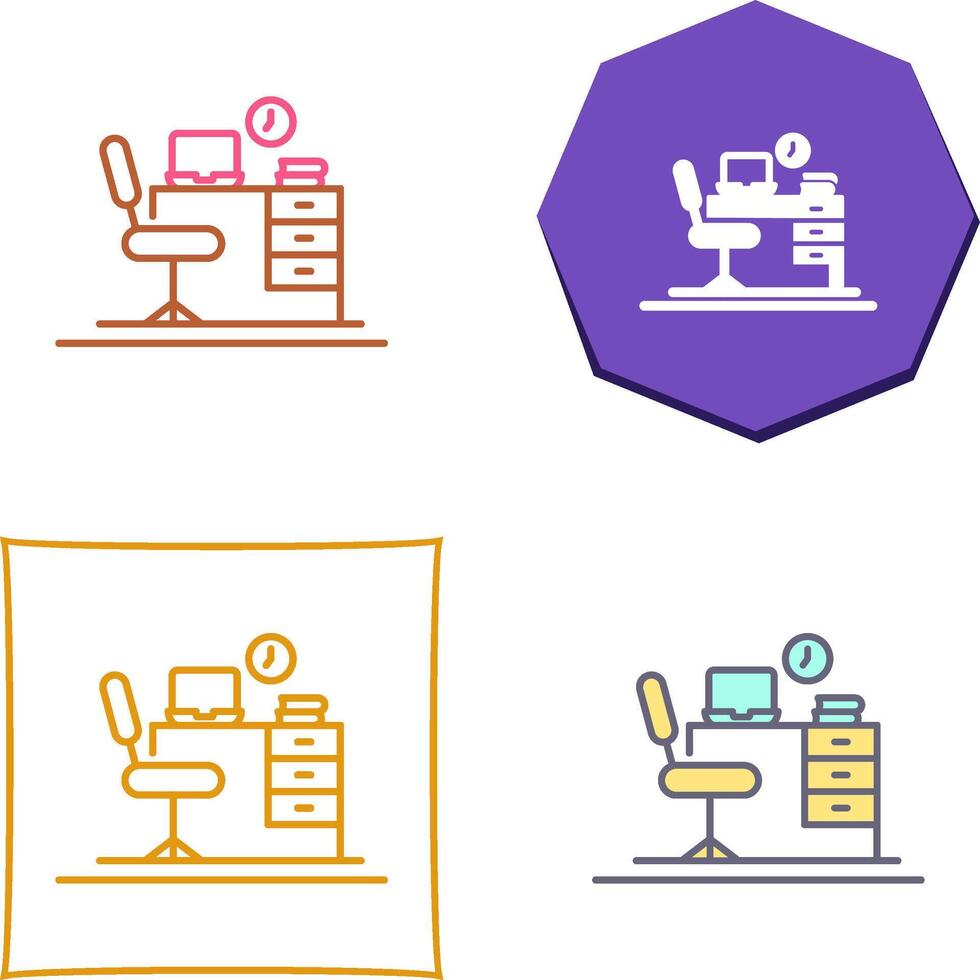 Office Desk Icon Design vector