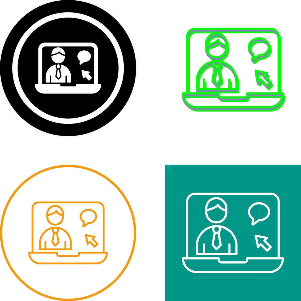 Online Interview Icon Design vector