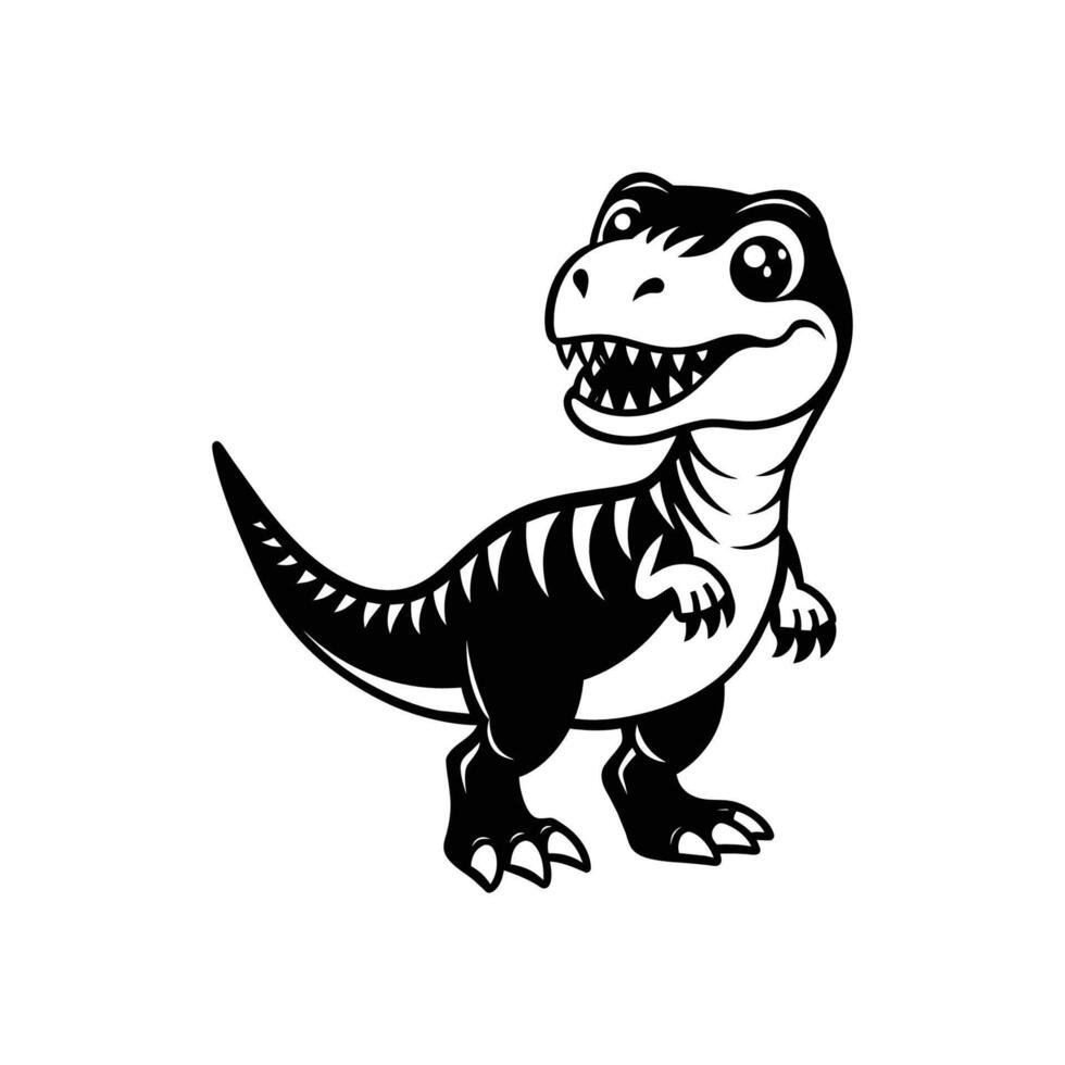 Happy Baby T-Rex Dinosaur Illustration Silhouette Transform Your Projects with a Vibrant and Eye-Catching Character Design vector