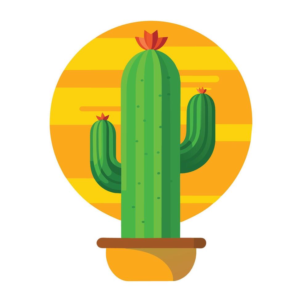 Mexican Heritage Celebrated Cinco de Mayo Cactus Icon in 3D for Festive Digital Art Projects vector